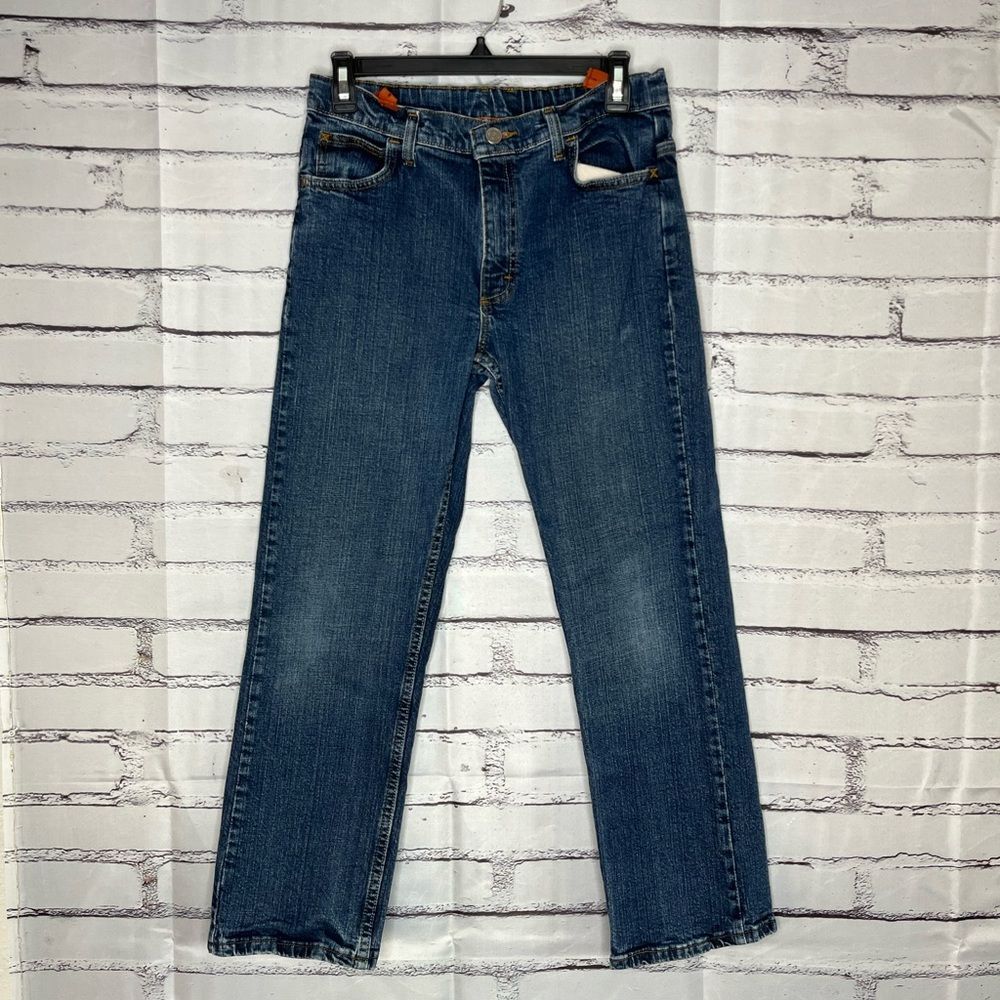 Wrangler Blue Straight Leg Jeans Size 30 cowboy cuts workwear dark Wash